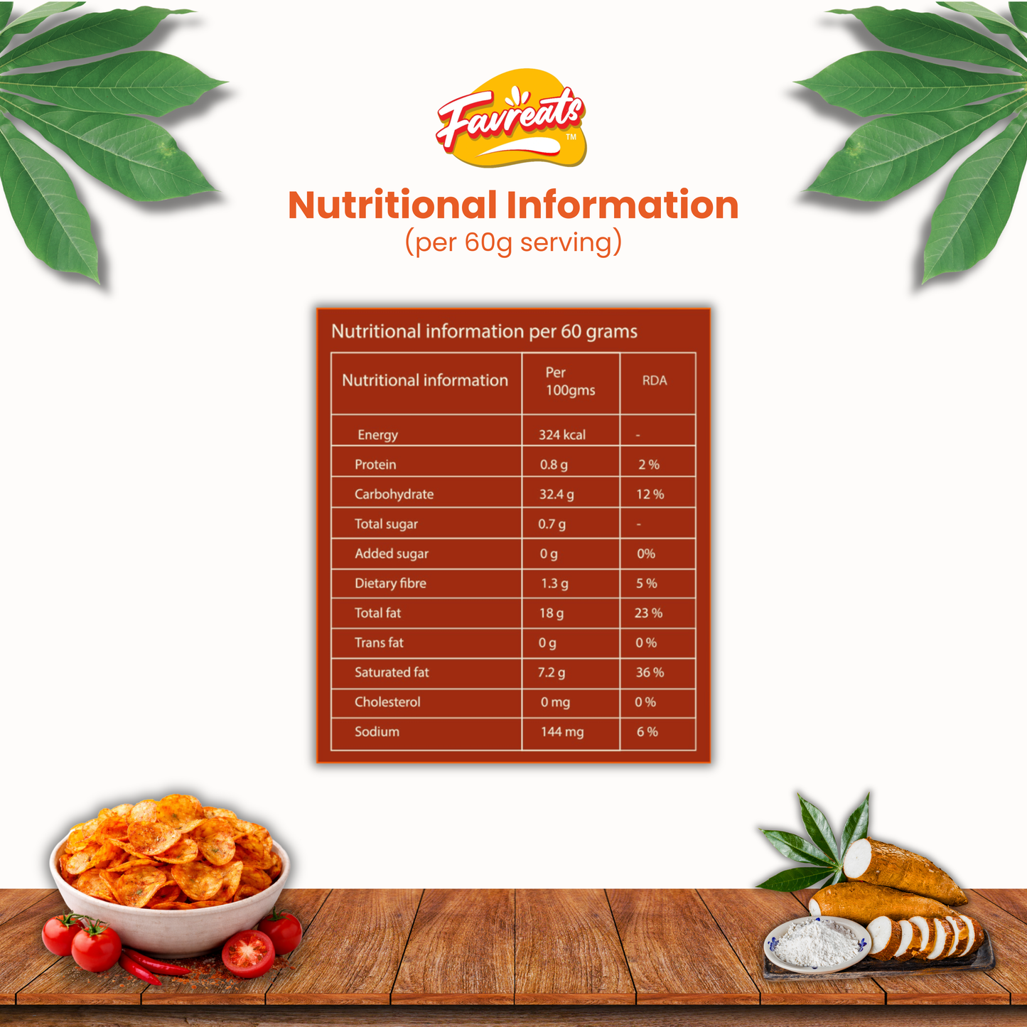 Kerala Tapioca Chips - Rich Tomato (70g) combo of 3