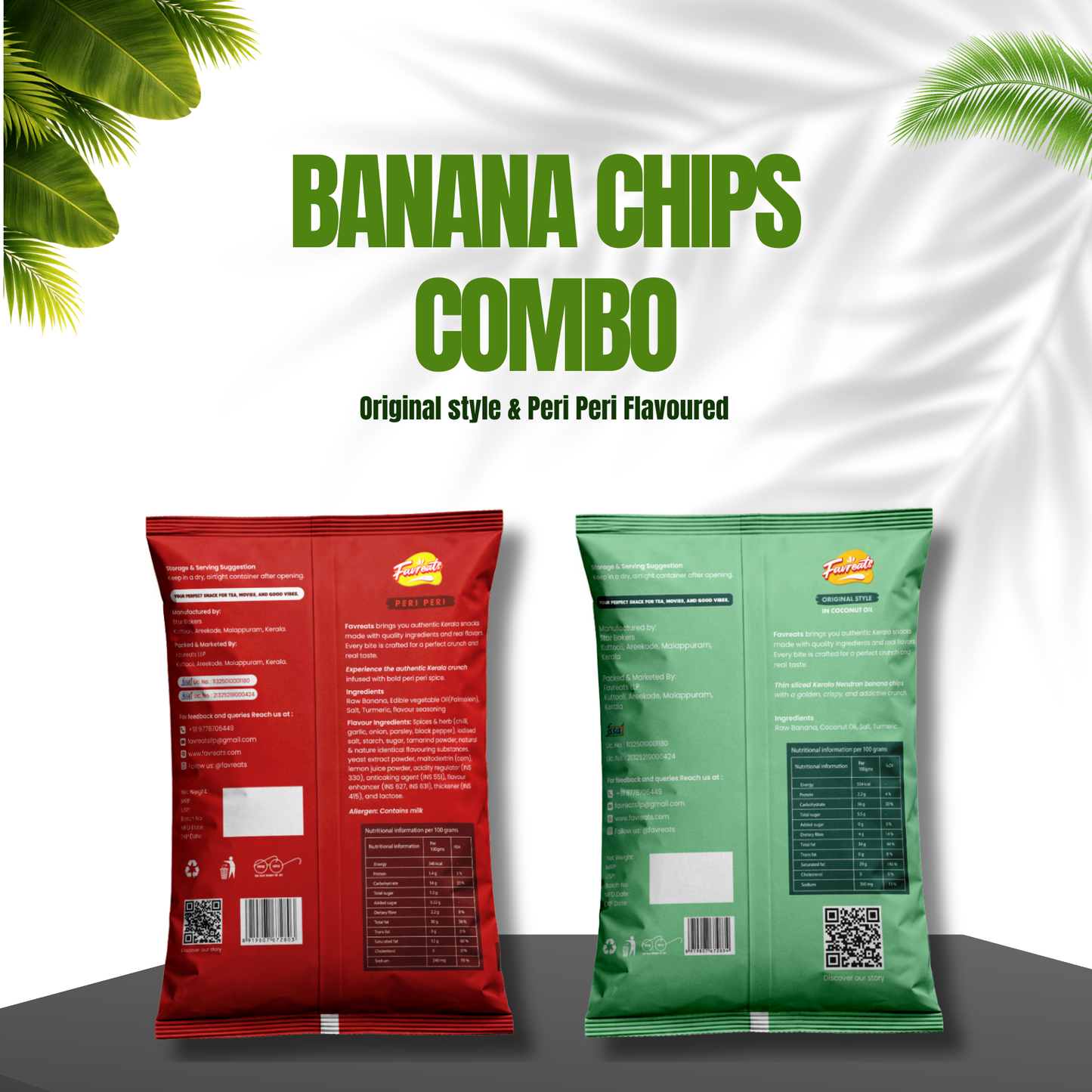 Banana Chips – Original Style (Coconut Oil) & Peri Peri Combo (110g x 2)