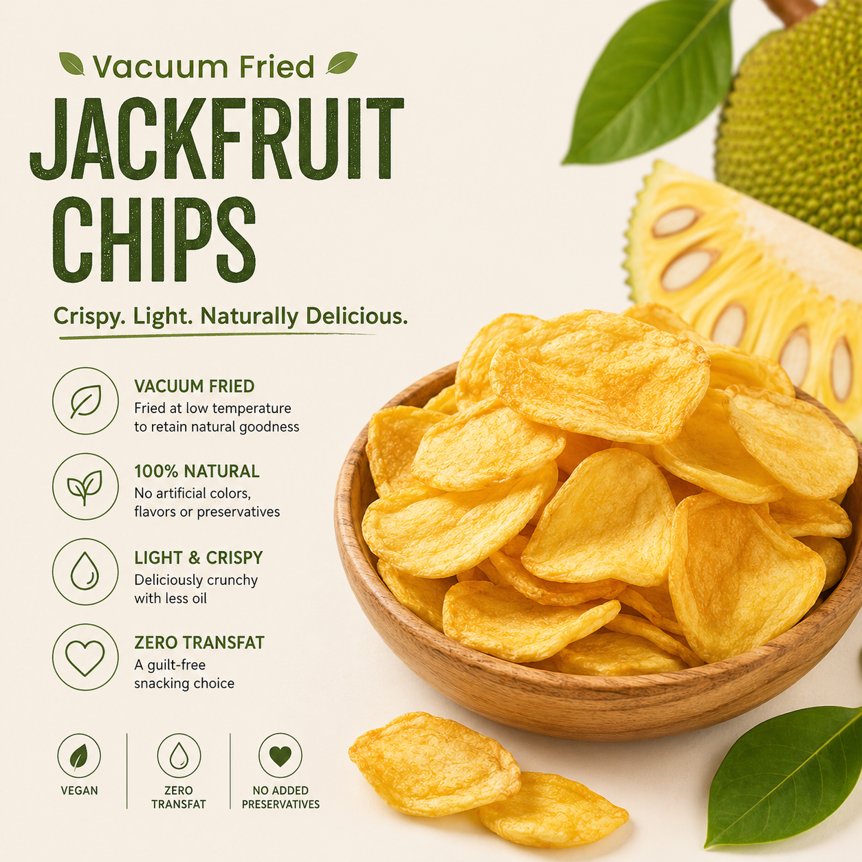 Vacuum Fried Jackfruit Chips 100g