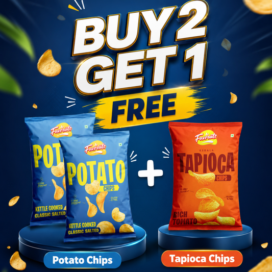 Buy 2 Potato Chips, Get 1 Tapioca Chips FREE!