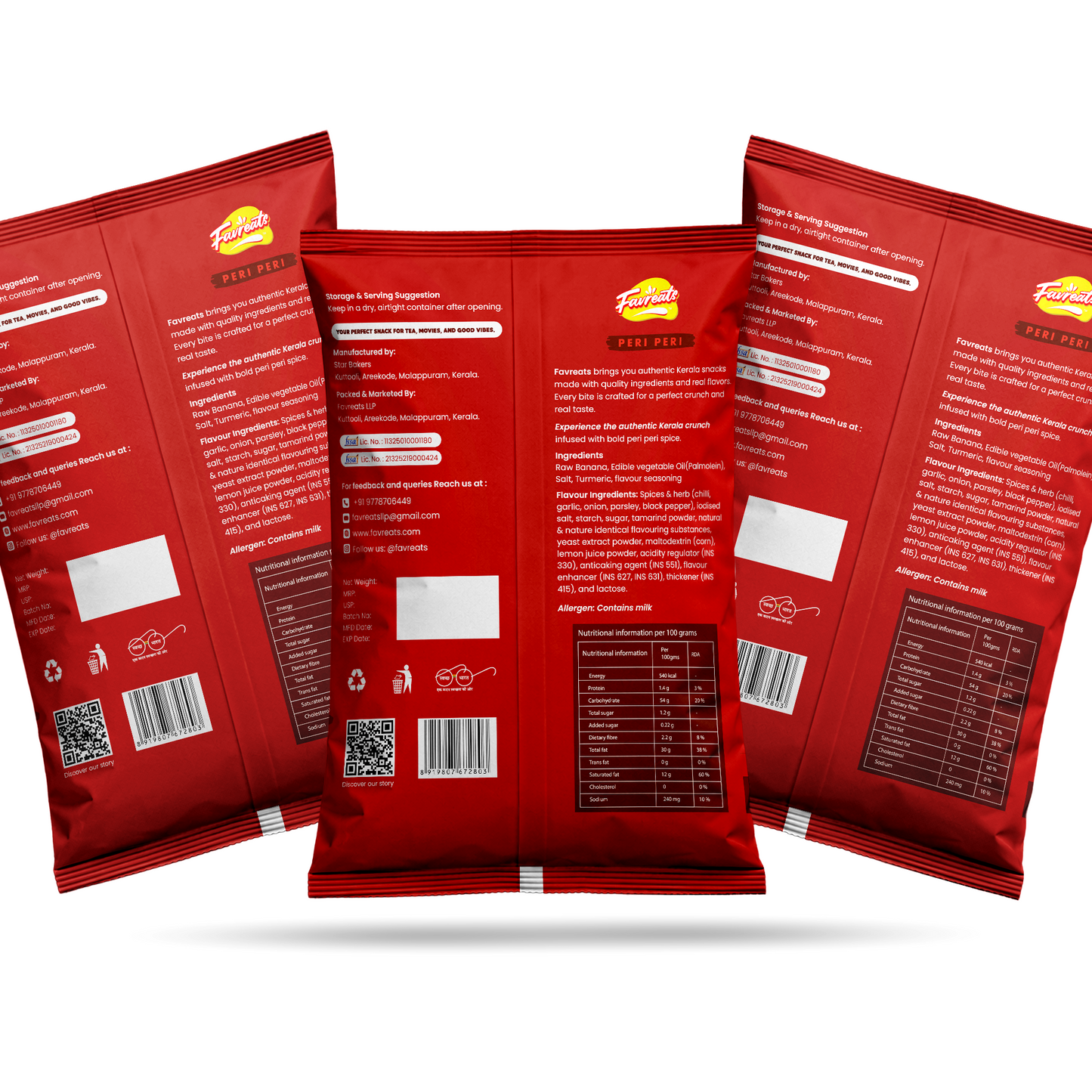 Kerala Banana Chips – Peri Peri (110g) combo of 3