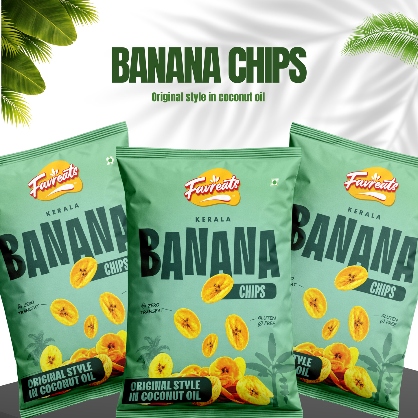 Kerala Banana Chips – Coconut Oil (110g) | Pack of 3 Combo