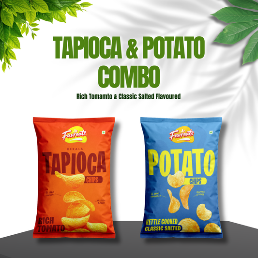 Tapioca & Potato Chips Combo (70g x 2)