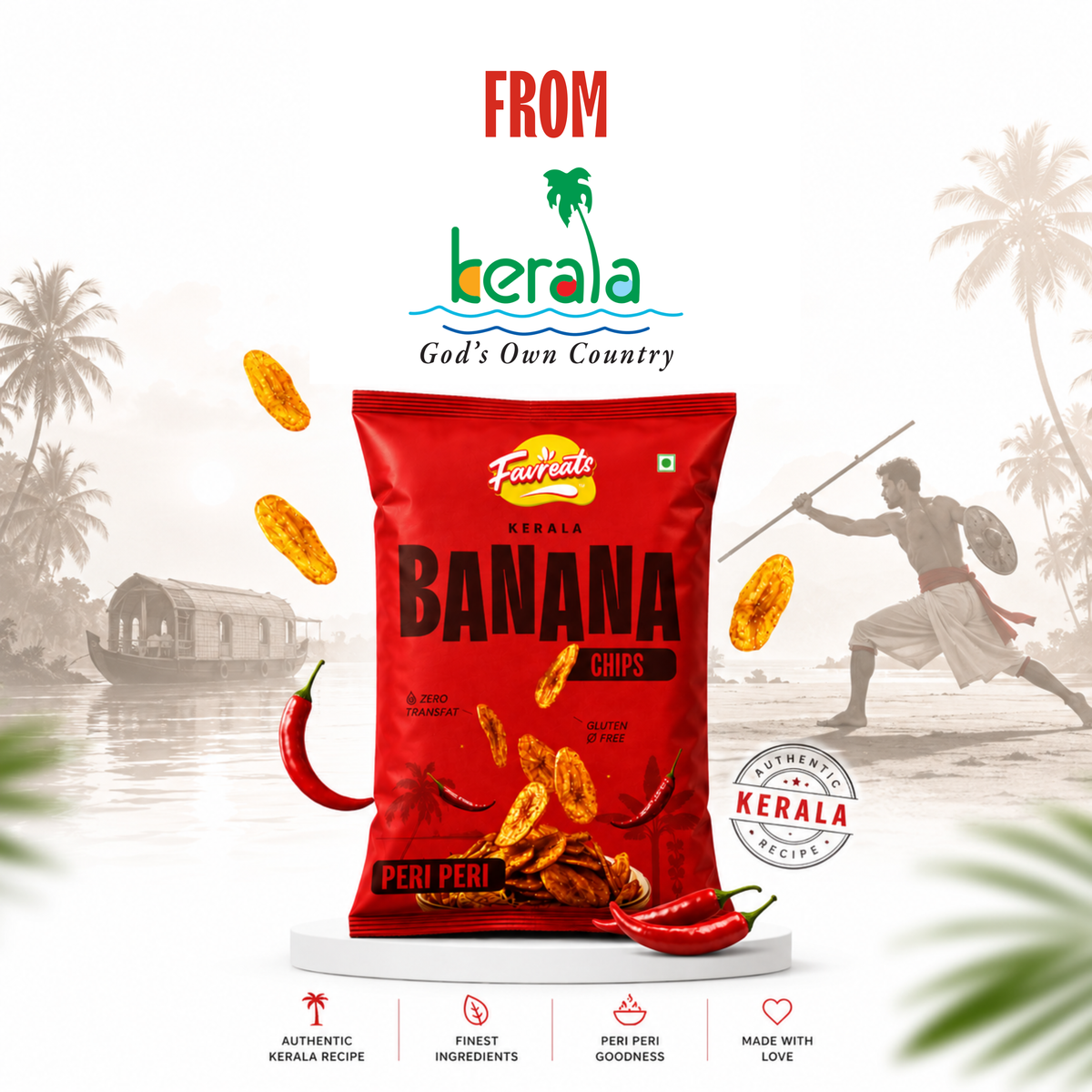 Kerala Banana Chips – Peri Peri (110g) combo of 3
