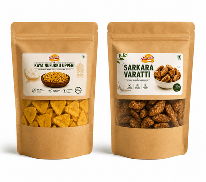 Kaya Nurukku Upperi (100g) and Sarkara Varatti (150g) onam combo
